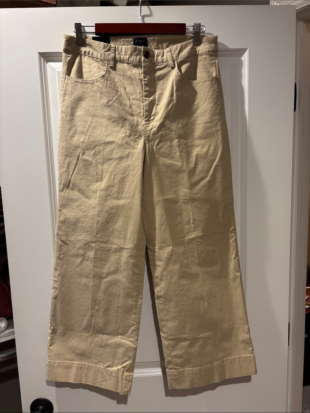 J. Crew Wide-Leg Chinos in Light Beige